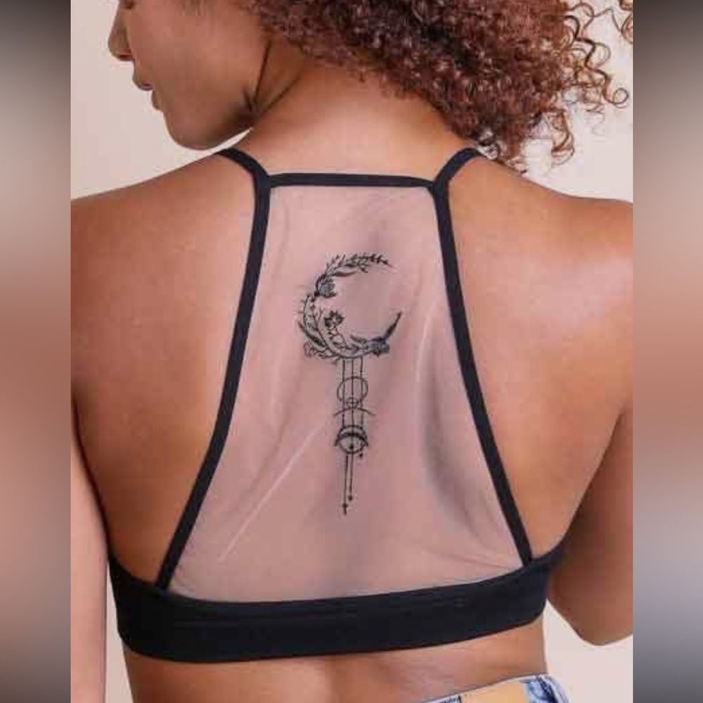 Moon Dreamcatcher Mesh Bralette Black